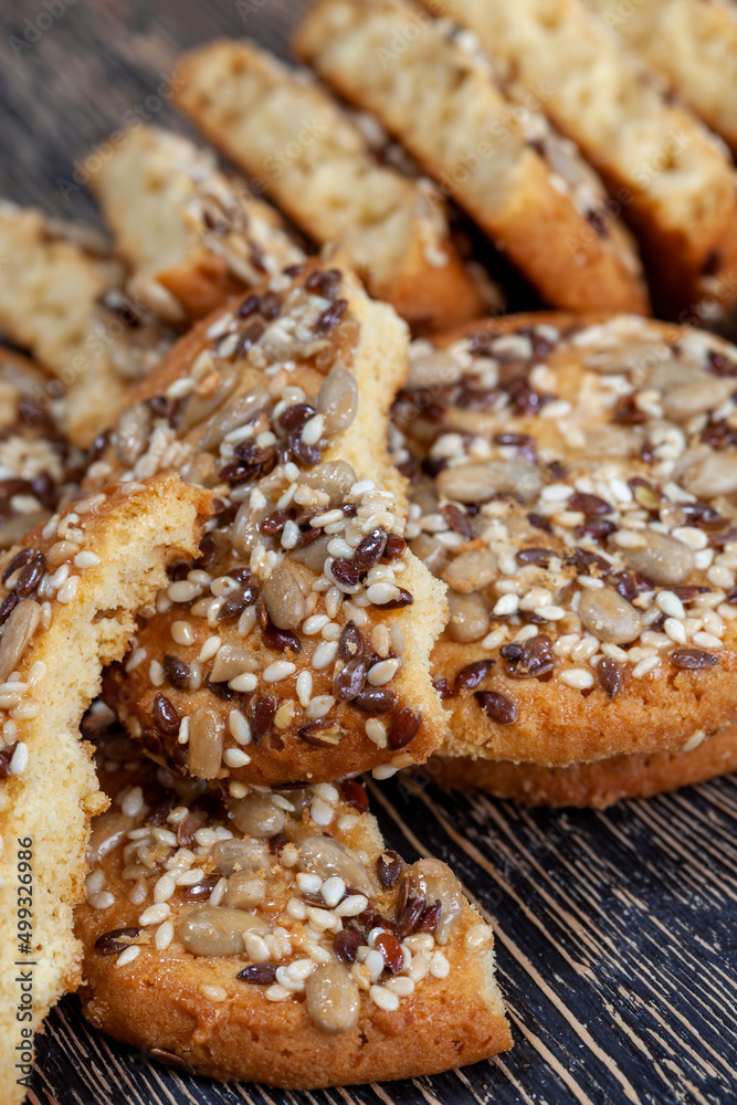 wheat cookies with flax and sunflower seeds
