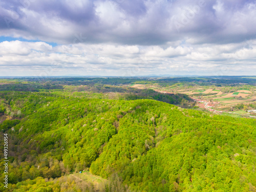 Beautiful Bilogora in spring from above