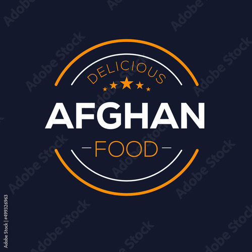 Creative  Afghan food  logo  sticker  badge  label  vector illustration.