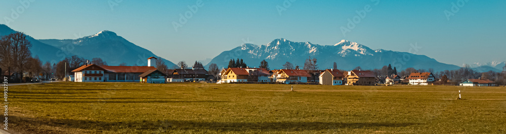 Beautiful alpine winter view near Benediktbeuren, Bavaria, Germany