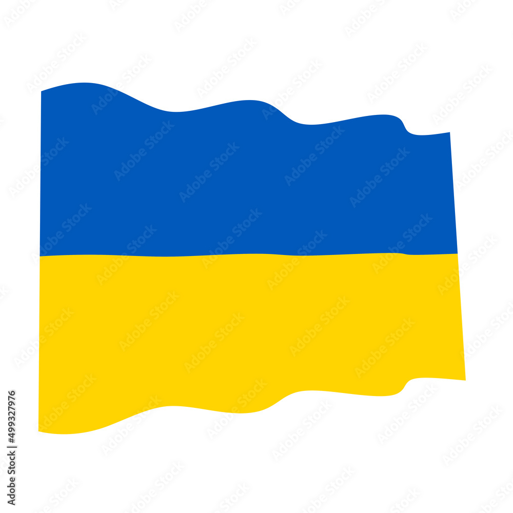 Obraz premium Ukrainian waving flag symbol icon 