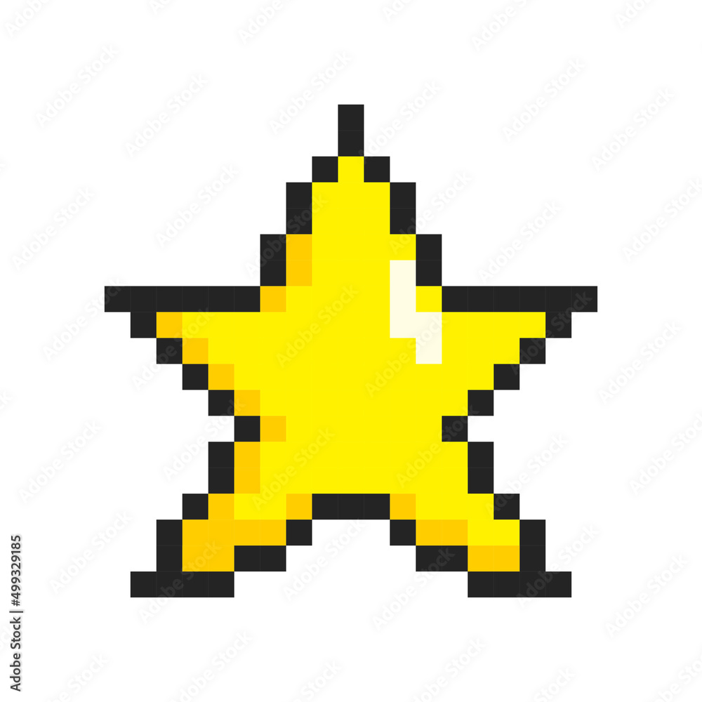 Pixel star. 8-bit. Retro video game style. Vector illustration Pixel star. 8-bit. Retro video game style. Vector illustration