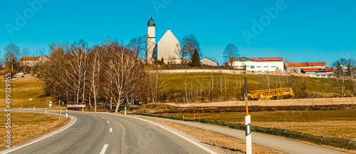 Beautiful winter view with a church neer Seeg, Ostallgaeu, Bavaria, Germany photo