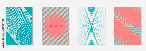 Set brochure as minimalist trendy cover. Line geometric element.
