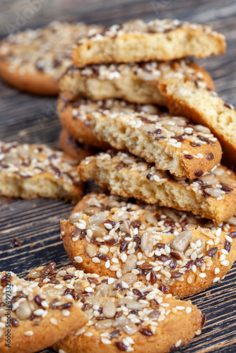 wheat cookies with flax and sunflower seeds