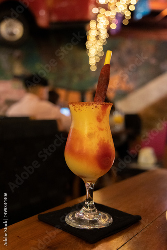 Mango Margarita in a Bar