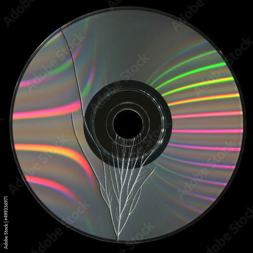 Obraz na płótnie cracked cd dvd disk background