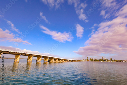 Beautiful morning view of the Forster Tuncurry bridge  NSW Australia