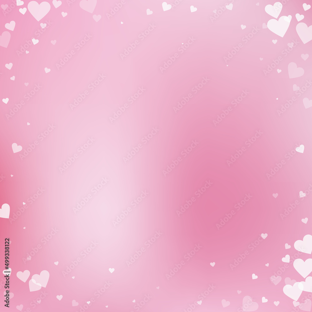 White heart love confettis. Valentine's day vignet White heart love confettis. Valentine's day vignet