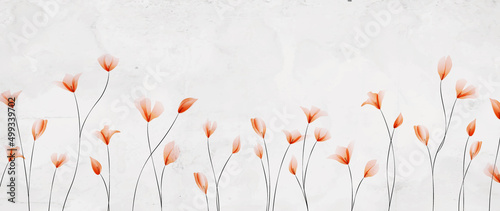 Canvastavla Abstract floral background with pink flowers