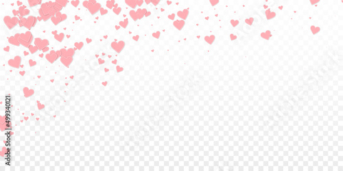 Pink heart love confettis. Valentine's day falling