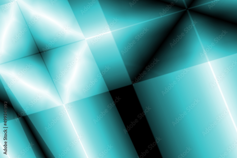 Obraz premium Turquoise abstract background design using vibrant cyan color tones & shading to give it a 3D look forming geometric shapes. Used to express relaxation, purity , balance or as a wallpaper for mobile. 