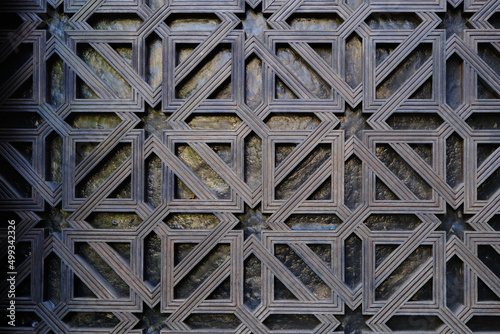  Wooden door in Mosque of Cordoba, Andalusia, Spain.