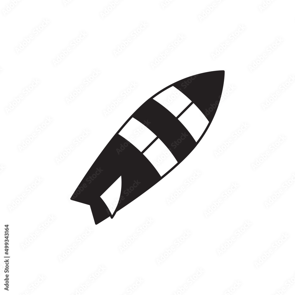 Surf board icon line style icon, style isolated on white background Surf board icon line style icon, style isolated on white background