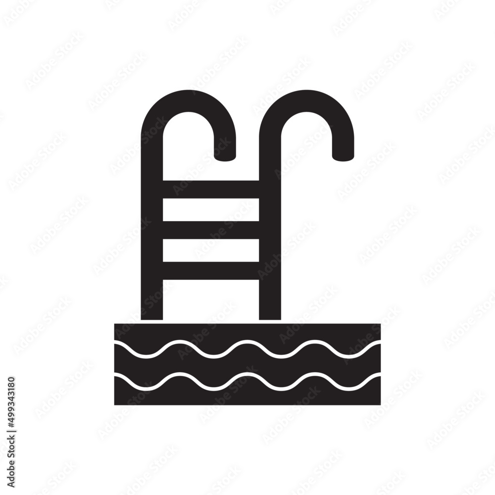 Swimming pool icon line style icon, style isolated on white background Swimming pool icon line style icon, style isolated on white background