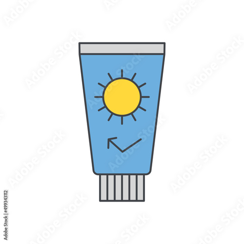 Sun block icon in color icon, isolated on white background 