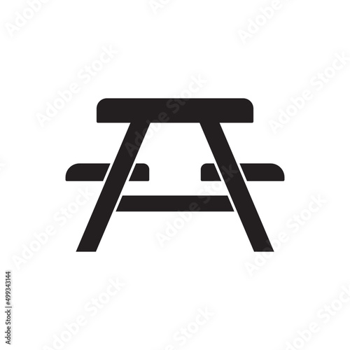 Picnic area, picnic table icon line style icon, style isolated on white background