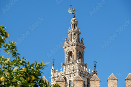 Detailed view of the historic cathedral in Seville.Spain, Andalucia