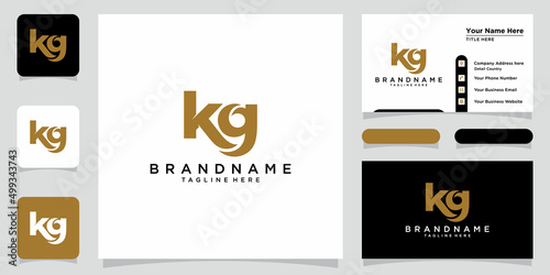 Initial Letter KG vector logo with business card design