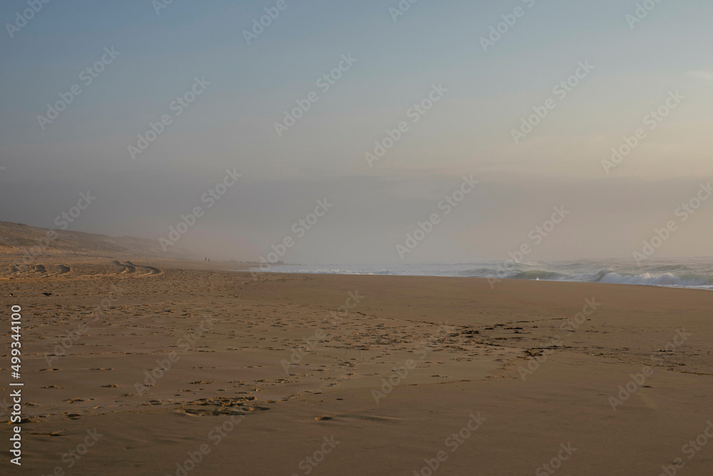 Foggy beach in France