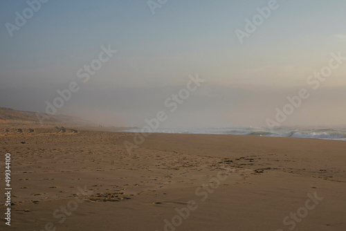 Foggy beach in France