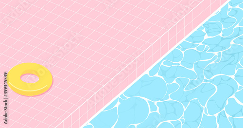 プールサイドとゆらゆら水面のおしゃれ背景イラスト素材