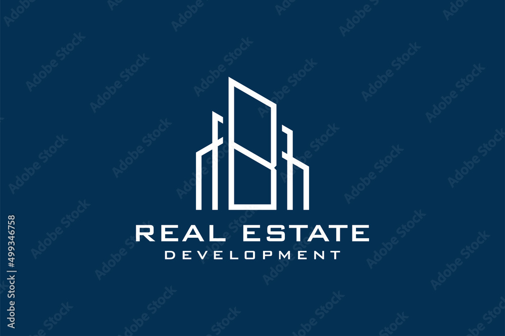 Fototapeta premium Letter B for Real Estate Remodeling Logo. Construction Architecture Building Logo Design Template Element.