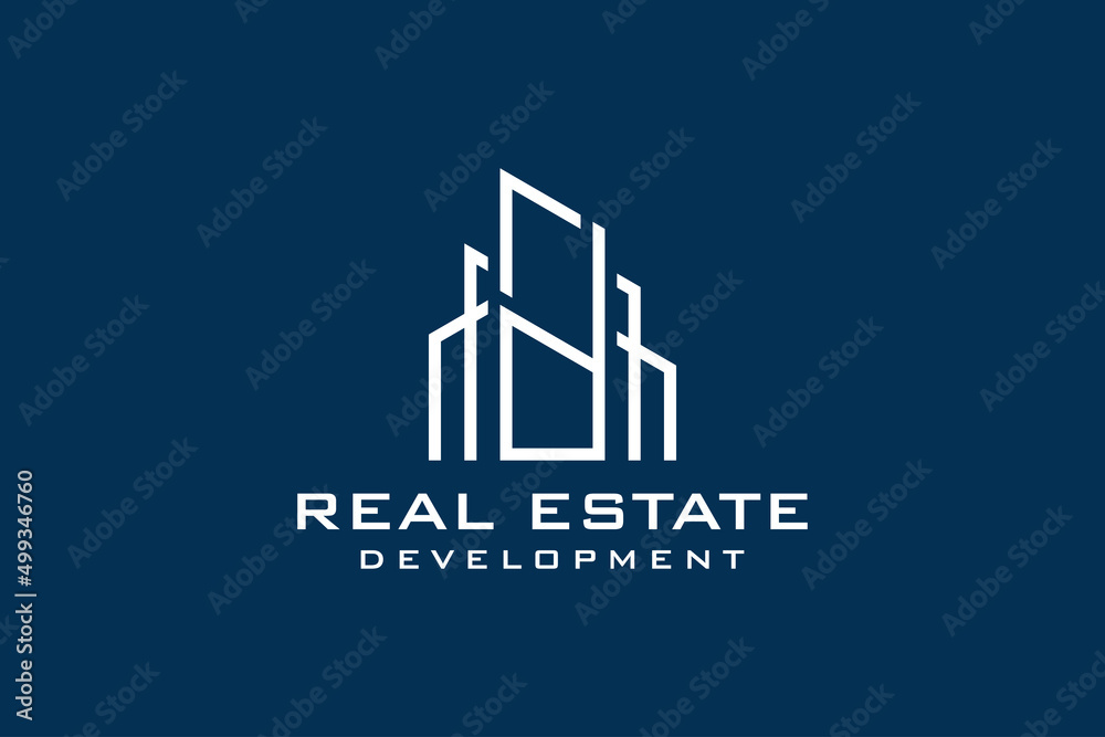 Fototapeta premium Letter D for Real Estate Remodeling Logo. Construction Architecture Building Logo Design Template Element.