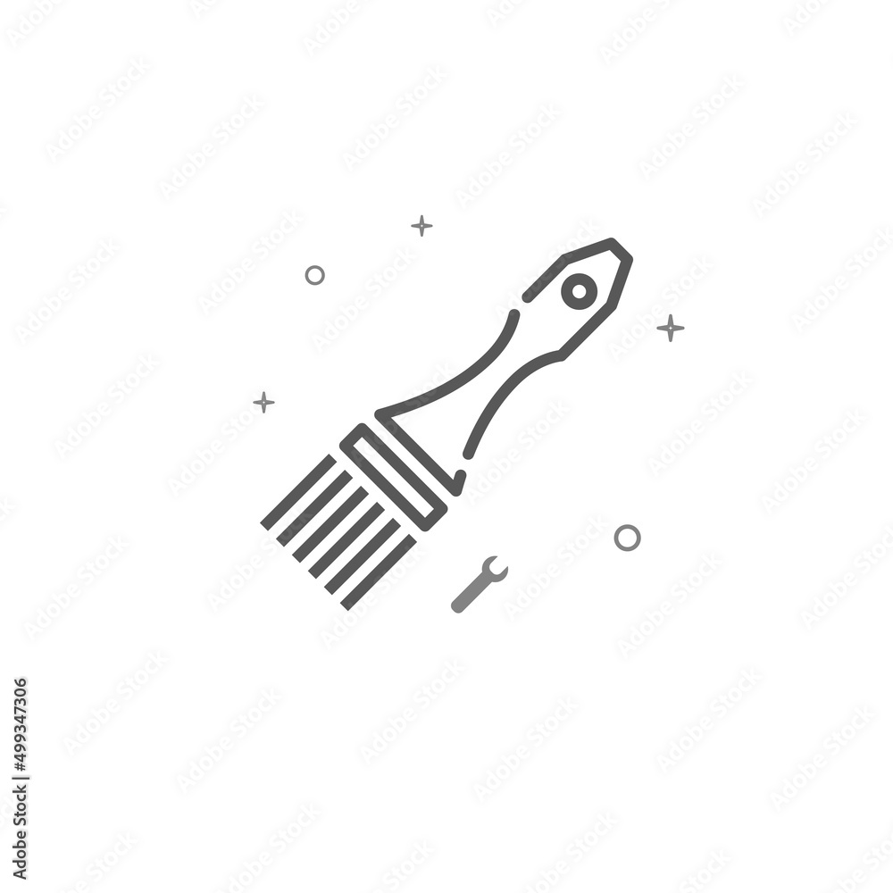 House painting, brush simple vector line icon. Repair and decoration, finishing facilities symbol, pictogram, sign isolated on white background. Editable stroke. Adjust line weight.