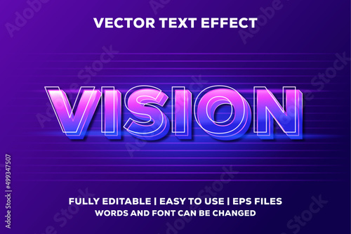 Vision vector text effect fully editable