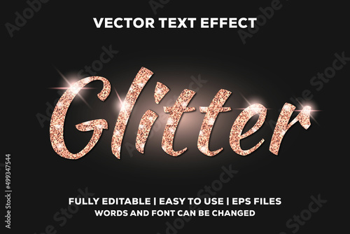 rose gold glitter text effect