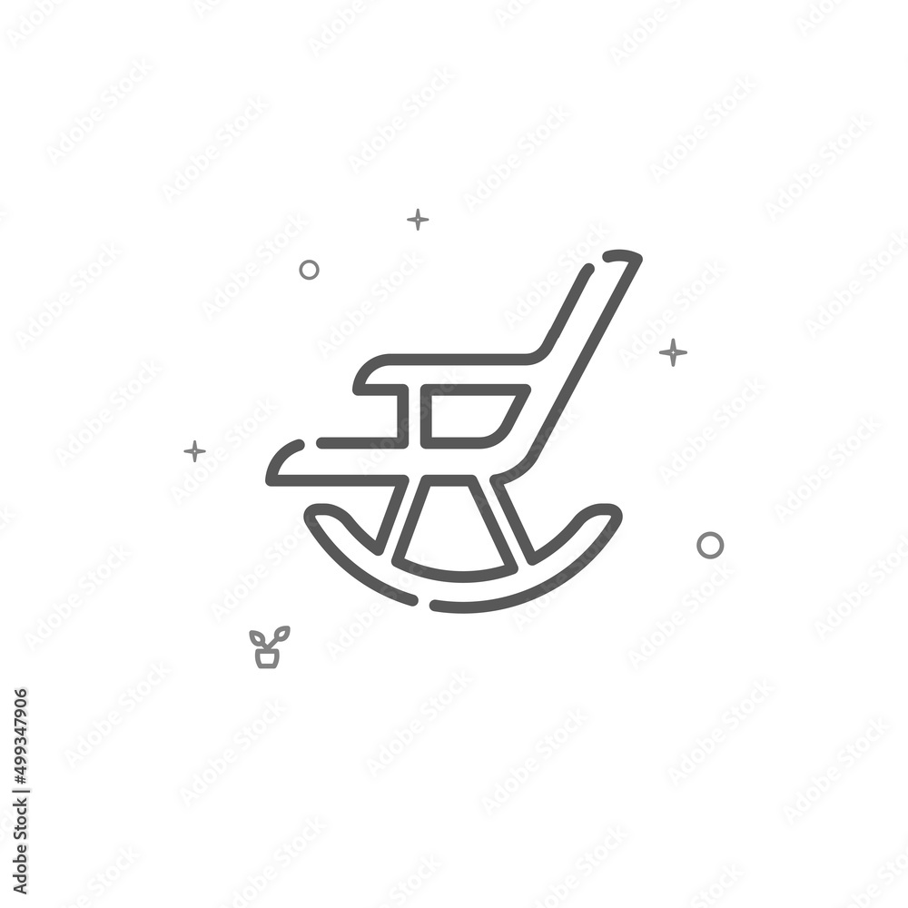 Rocking chair simple vector line icon. Home furniture. Symbol, pictogram, sign isolated on white background. Editable stroke. Adjust line weight. Rocking chair simple vector line icon. Home furniture. Symbol, pictogram, sign isolated on white background. Editable stroke. Adjust line weight.