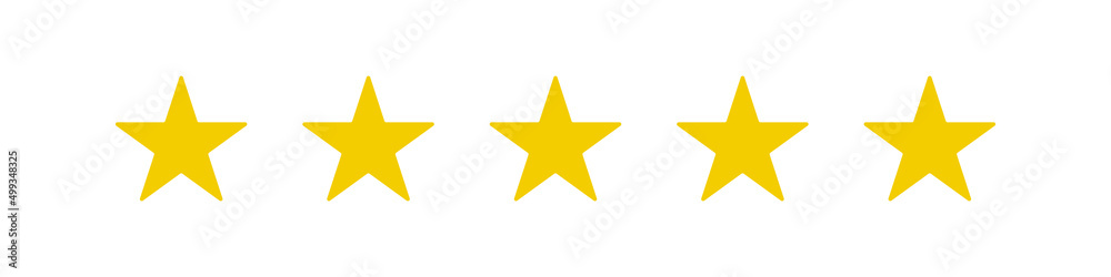 Five stars quality rating icon. Vector illustration.