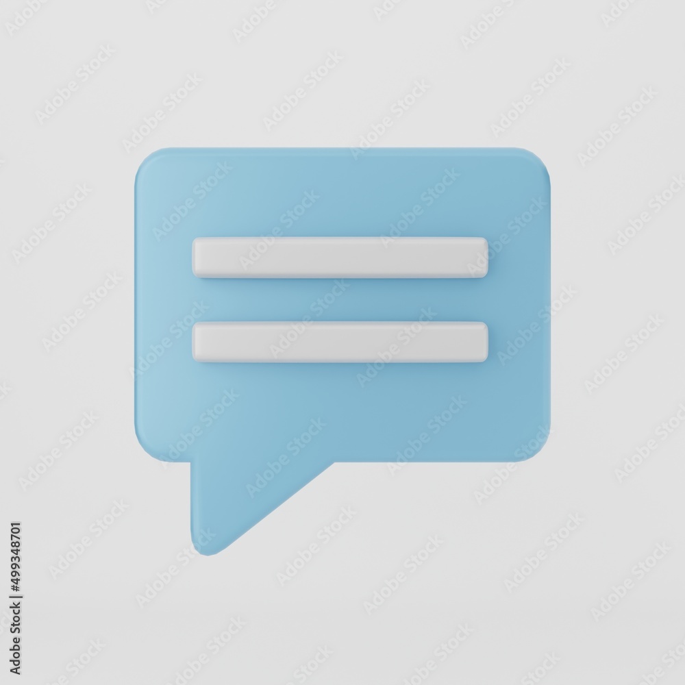 3D chat bubble icon chatting balloon notification mail message 3D render Illustration 3D chat bubble icon chatting balloon notification mail message 3D render Illustration