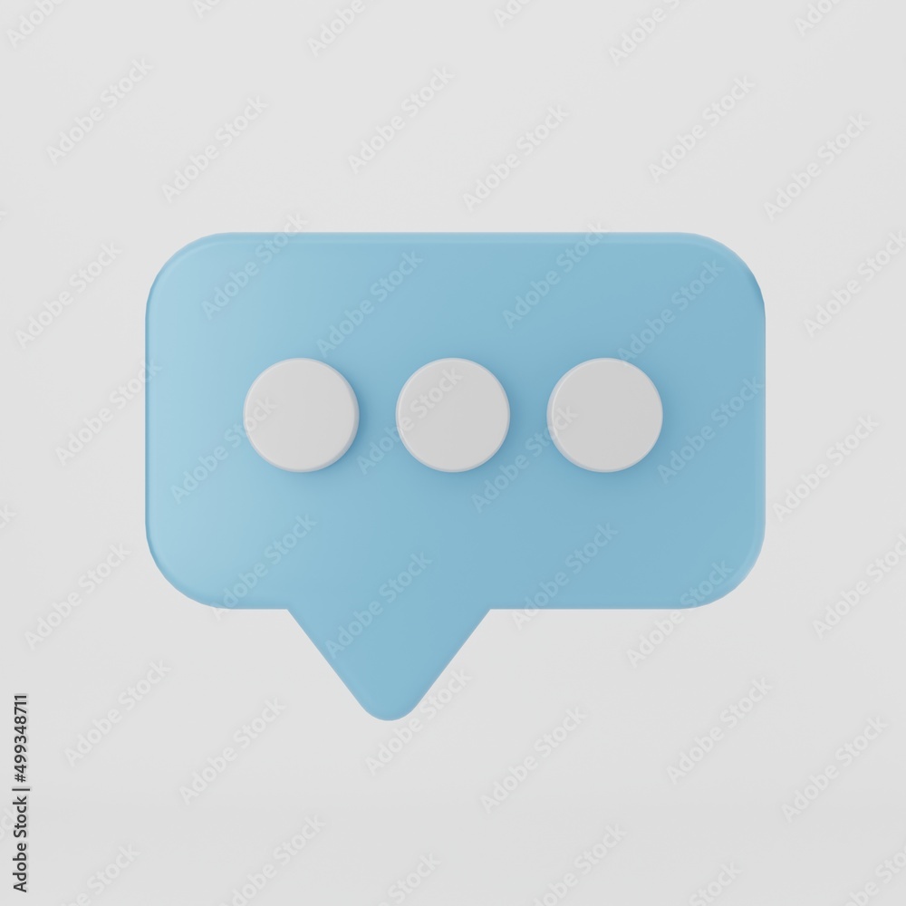 3D chat bubble icon chatting balloon notification mail message 3D render Illustration 3D chat bubble icon chatting balloon notification mail message 3D render Illustration
