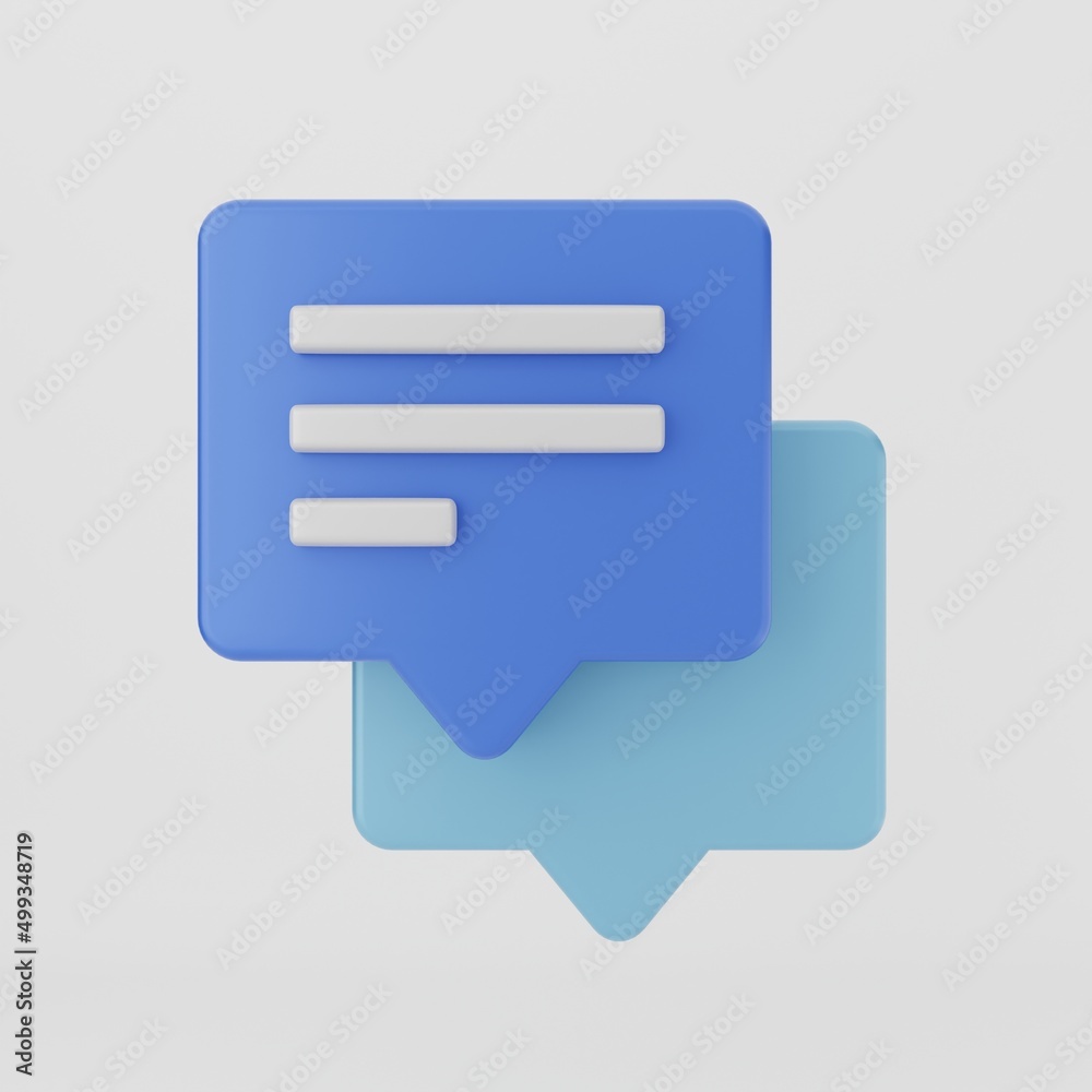 3D chat bubble icon chatting balloon notification mail message 3D render Illustration 3D chat bubble icon chatting balloon notification mail message 3D render Illustration