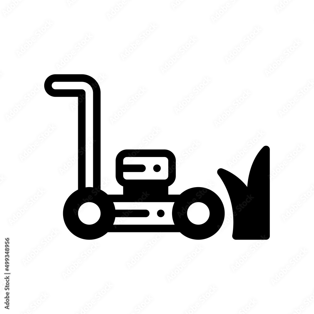 lawnmower solid style icon. vector illustration for graphic design, website, app lawnmower solid style icon. vector illustration for graphic design, website, app