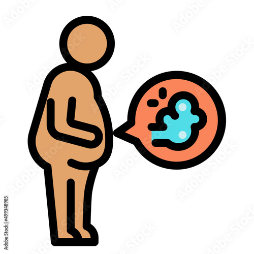 bloating line icon