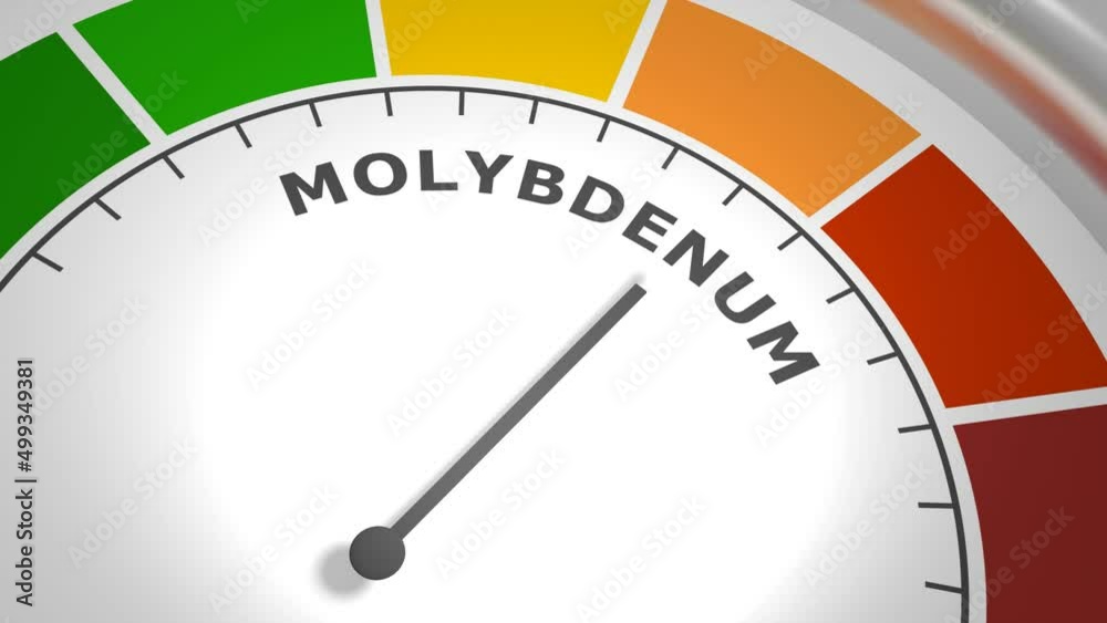 Molybdenum level abstract scale. Food value measuring. 3D render Molybdenum level abstract scale. Food value measuring. 3D render