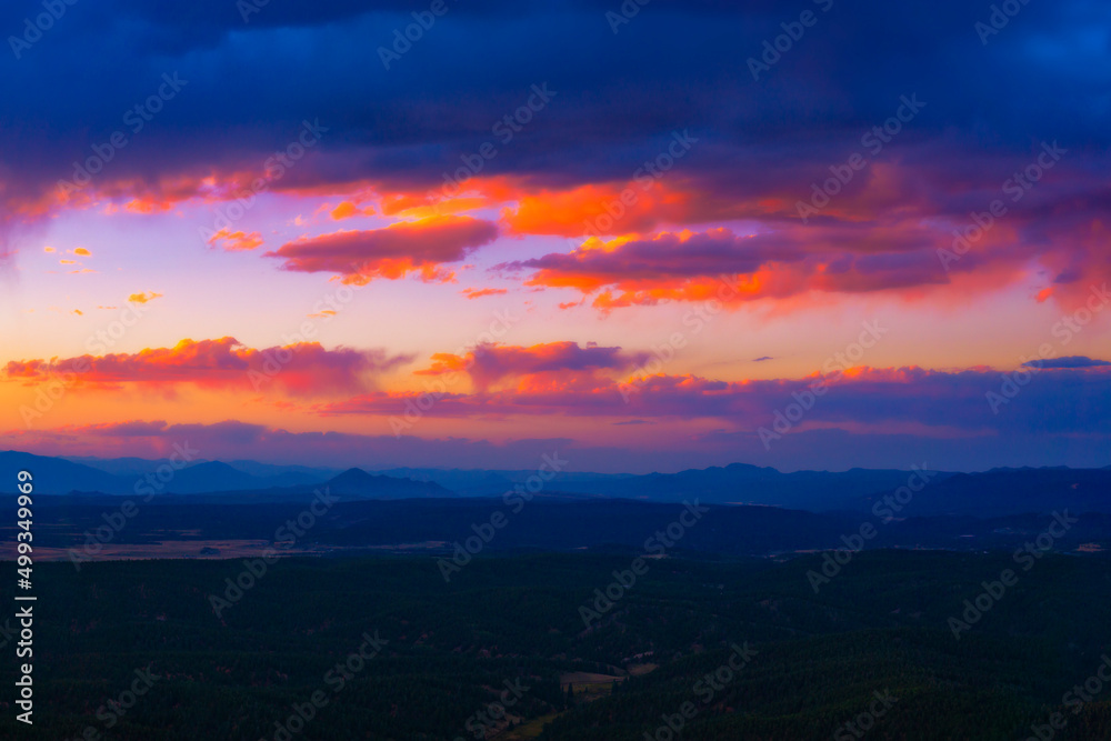 Stunning Clouds At Sunset Mountain Landscape