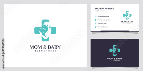 Mom and baby logo with creative concept