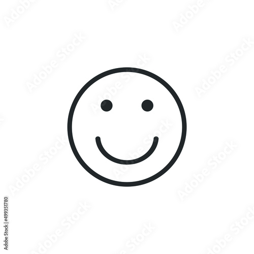 smile icon. happy face symbol flat style isolated on white background. vector illustration