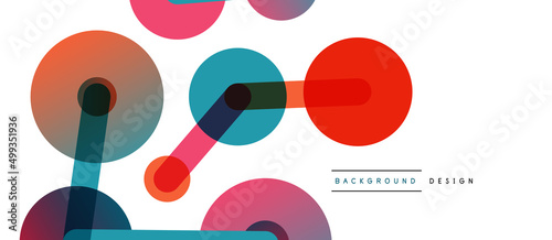 Abstract background. Round dots connected by lines. Trendy techno business template for wallpaper, banner, background or landing