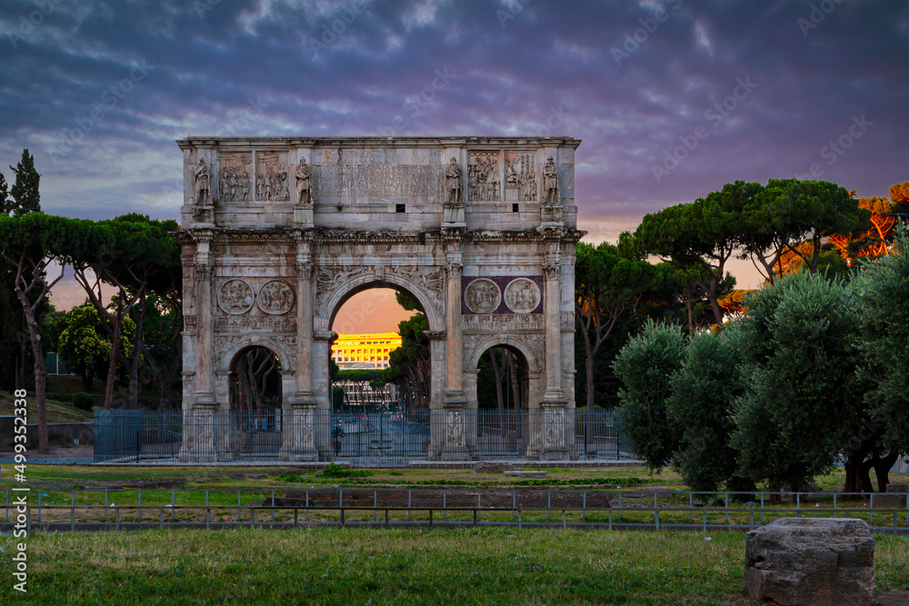 The Arch of Constantine  is a triumphal arch in Rome dedicated to the emperor Constantine the Great.