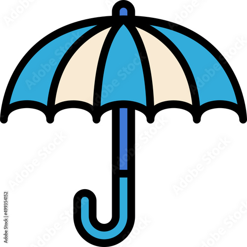 umbrella liability color outline icon