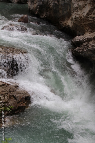 water flowing over rocks