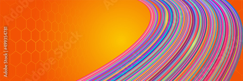 Modern minimal orange futuristic technology science background design . Abstract orange banner vector illustration. Yellow orange vector abstract graphic design. Banner Pattern background template.