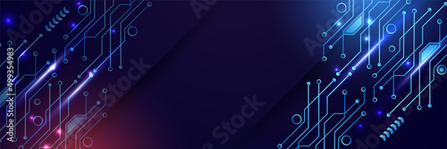 Abstract dark blue modern futuristic science technology hi tech digital abstract dark blue colorful design banner background. Vector abstract graphic design banner pattern background web template.