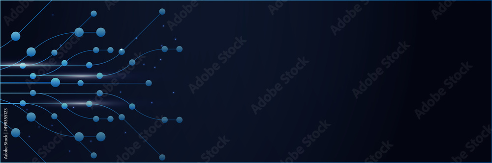 Obraz premium Abstract dark blue modern futuristic science technology hi tech digital abstract dark blue colorful design banner background. Vector abstract graphic design banner pattern background web template.
