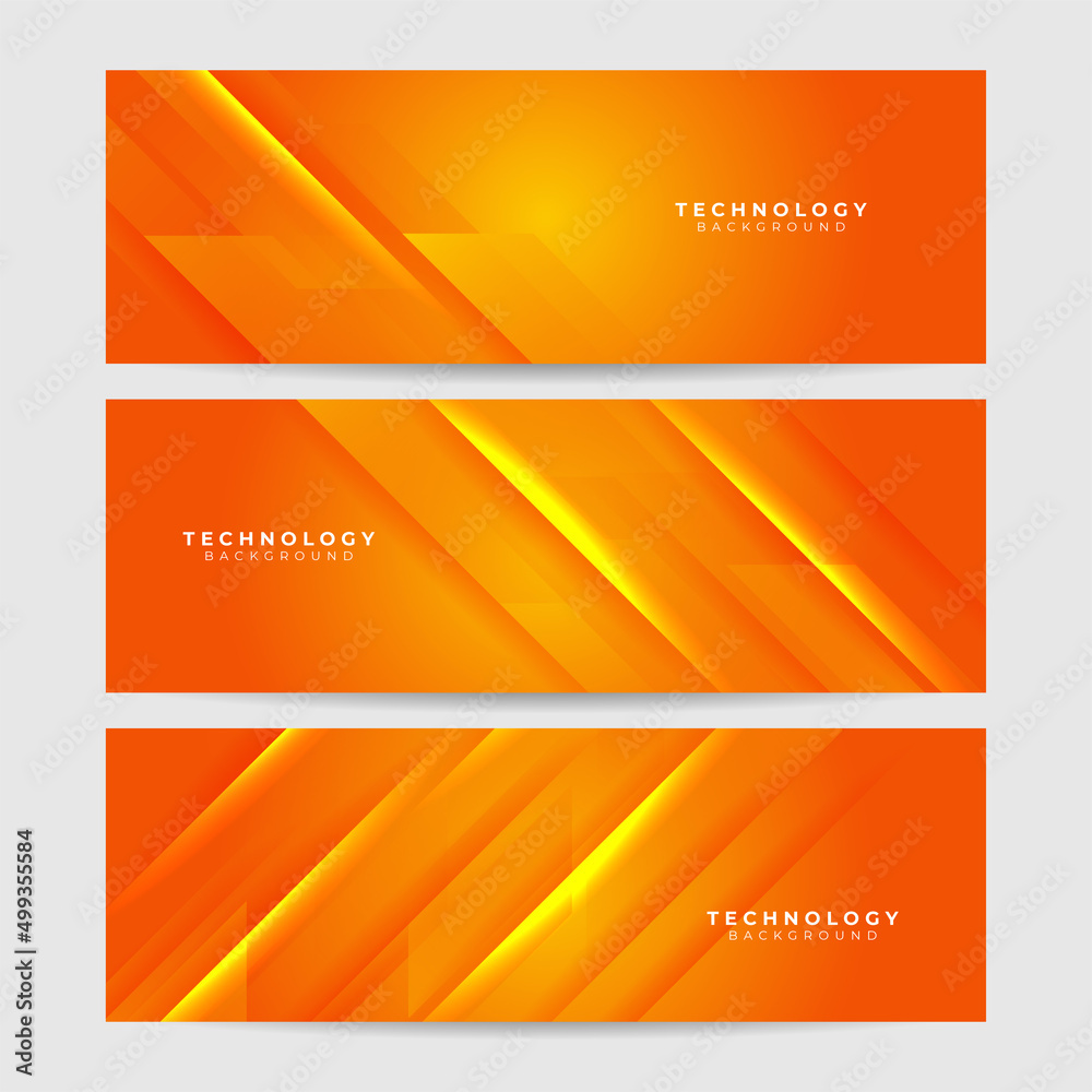 Modern minimal orange futuristic technology science background design . Abstract orange banner vector illustration. Yellow orange vector abstract graphic design. Banner Pattern background template.